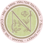 Name Doodles - Round Address Labels/Stickers (Floral Caps Pink)